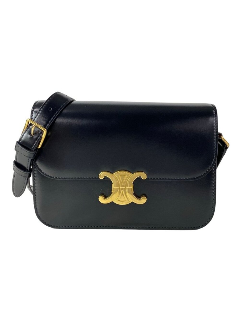 Celine Shoulder Bag Classic Triomphe Medium Black
